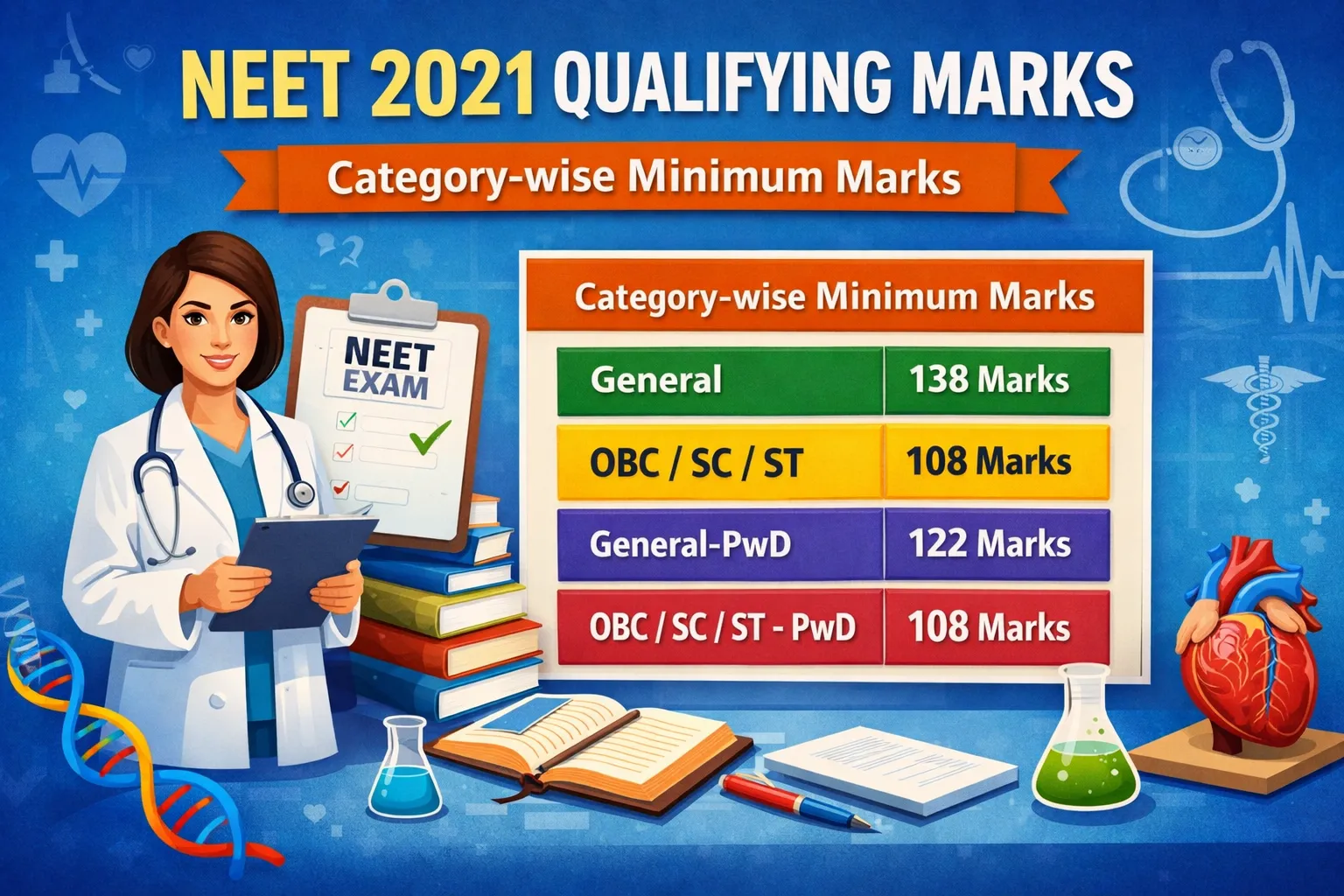 NEET 2021 Qualifying Marks: Category-wise Minimum Marks